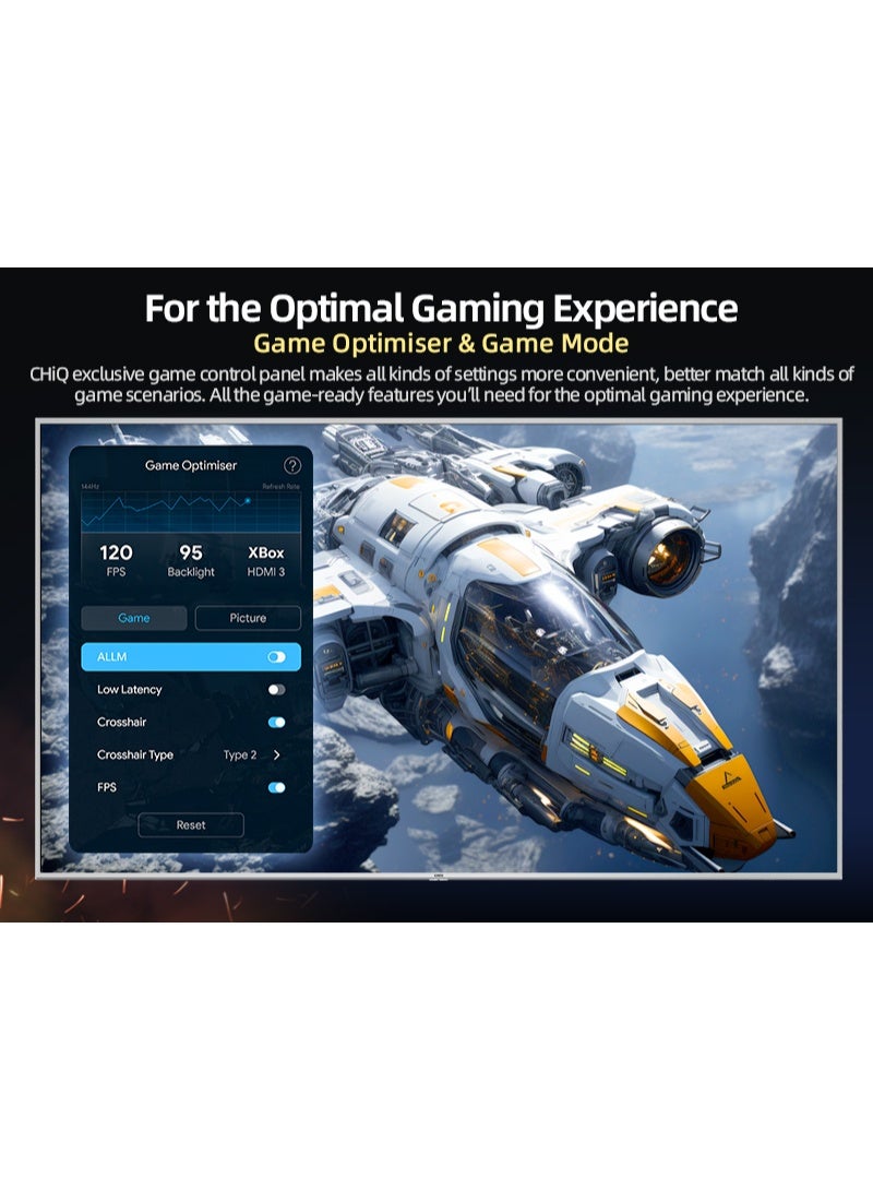 تشيك Smart Gaming Google TV, 98 Inch, QLED, 4 HDMI Cable, 2USB, RAM3GB, 32GB, Slim Edge - U98QF8TGPRO U98QF8TGPRO Black  - Image 4