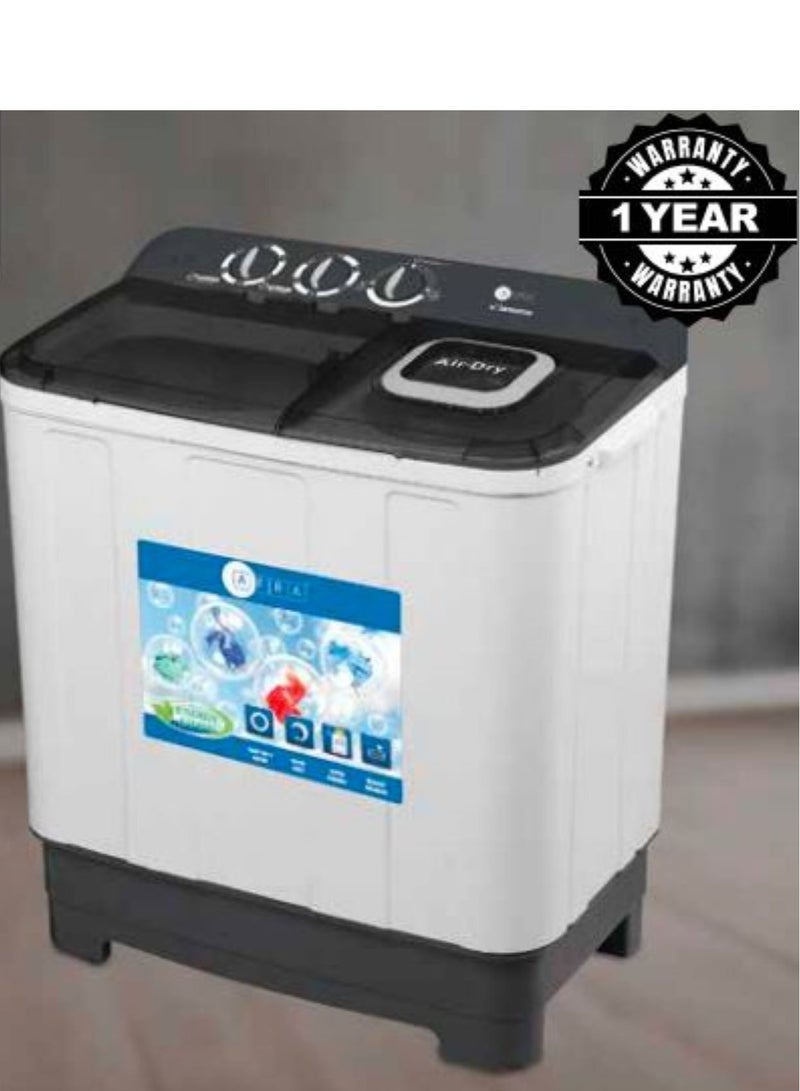 AFRA 7Kg Twin Tub Washing Machine With 1 Year Warranty 510 W AF-0703TTWBK White/Black  - Image 1