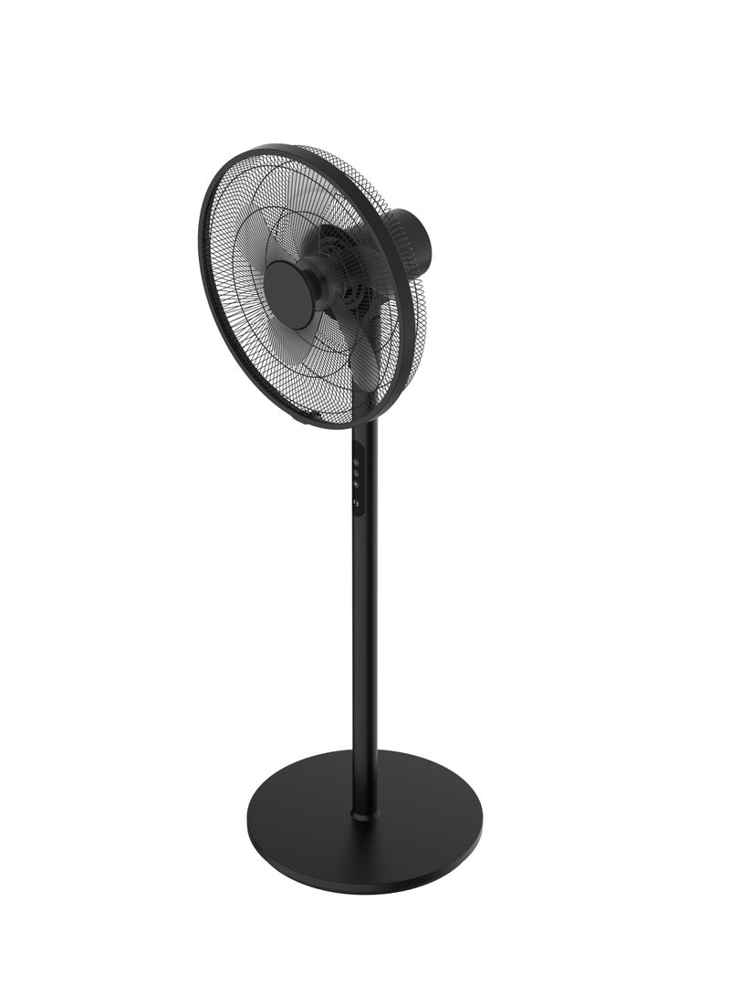 أرزوم Windart Power Pedestal Stand Fan 16-Inch – 60W, 5-Leaf Blade, Remote Control, LED Touch Panel, Adjustable Height – AR069, Ideal for Home & Office Use 60 W AR067 BLACK - Image 5