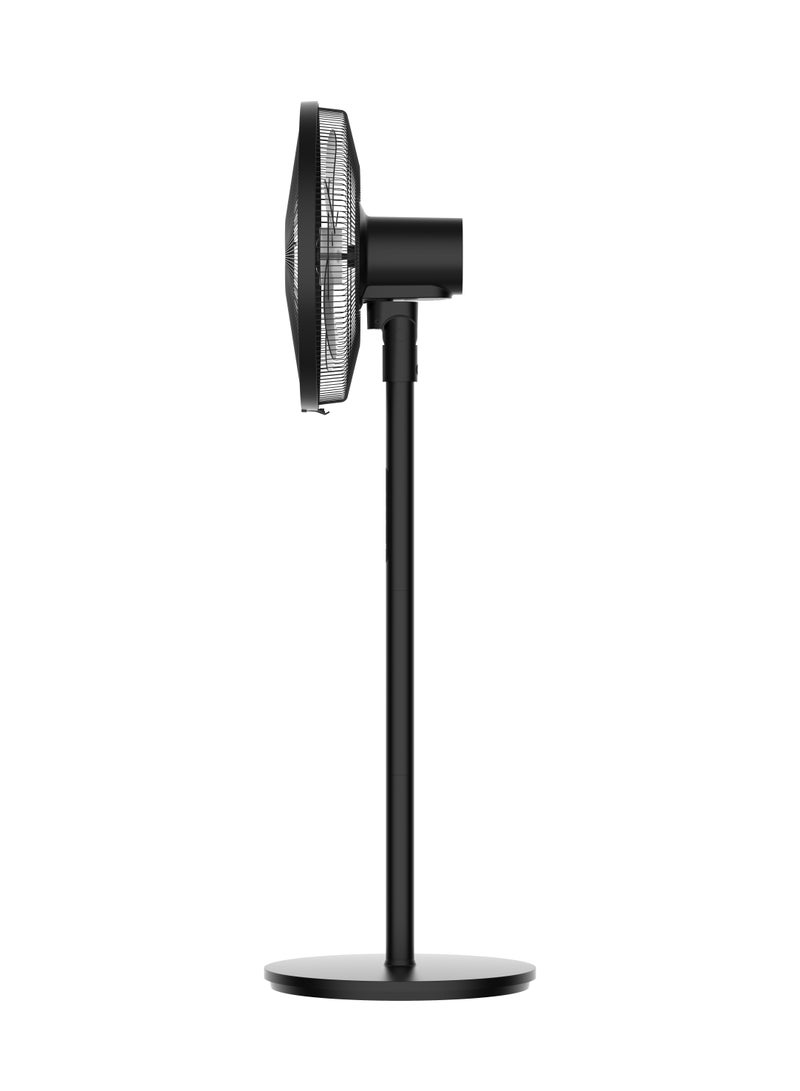 أرزوم Windart Power Pedestal Stand Fan 16-Inch – 60W, 5-Leaf Blade, Remote Control, LED Touch Panel, Adjustable Height – AR069, Ideal for Home & Office Use 60 W AR067 BLACK - Image 3