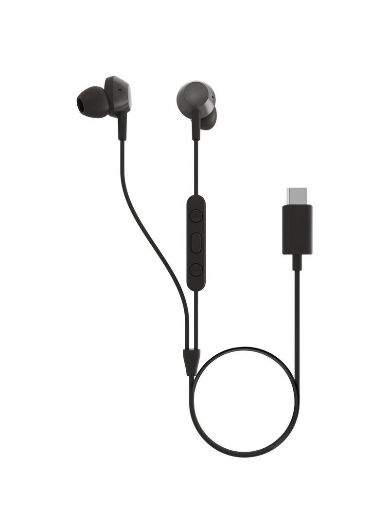 Philips In-Ear Headphones With Mic, Lightweight Wired Headphones, USB-C Connector, 1.2 m Cable, 3 Button In-Line Remote, 3 Eartip Sizes, Clear Sound & Punchy Bass, Black Black - Image 1