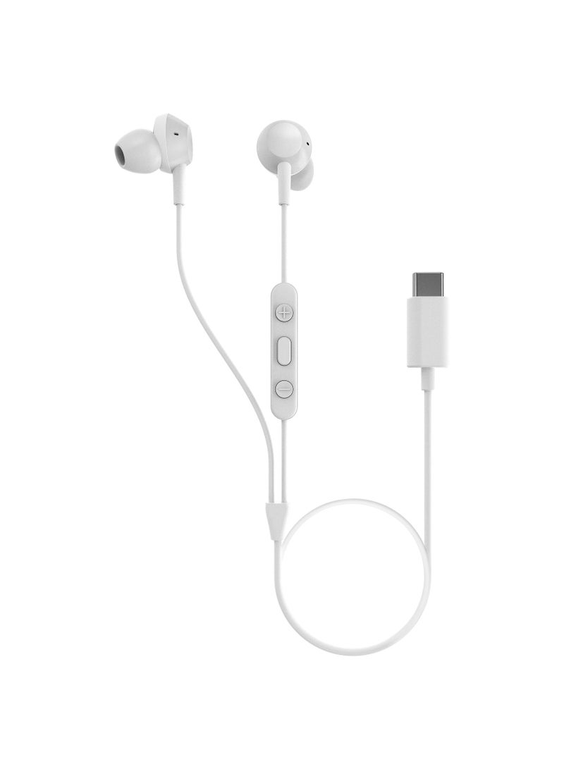 Philips In-Ear Headphones with Mic USB-C Connector 1.2 m Cable, 3 Button, In-Line Remote, 3 Eartip Sizes, Comfortable Fit Clear Sound & Punchy Bass, White white - Image 1