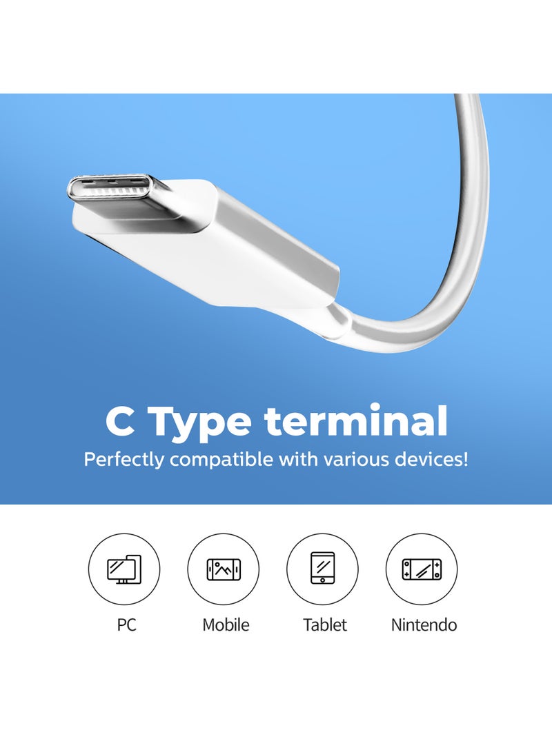 Philips In-Ear Headphones with Mic USB-C Connector 1.2 m Cable, 3 Button, In-Line Remote, 3 Eartip Sizes, Comfortable Fit Clear Sound & Punchy Bass, White white - Image 3