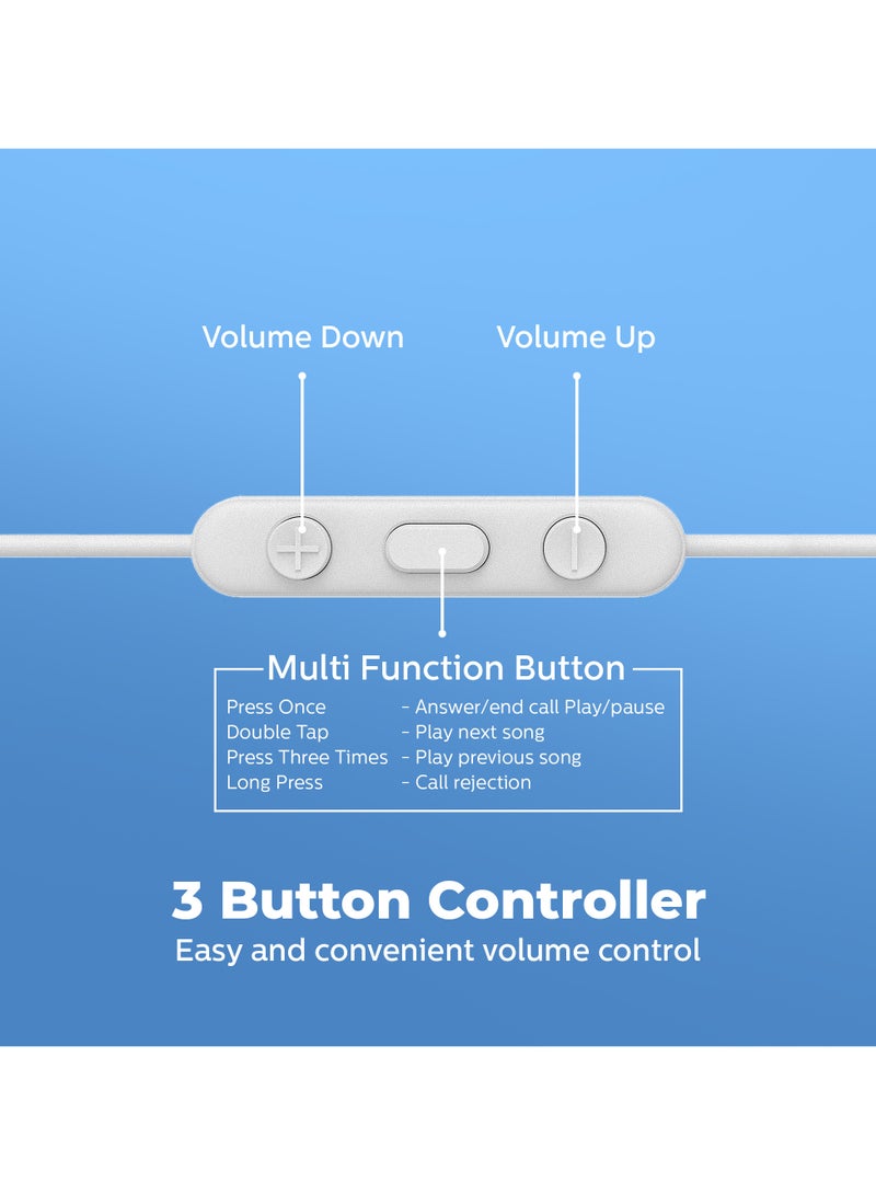 Philips In-Ear Headphones with Mic USB-C Connector 1.2 m Cable, 3 Button, In-Line Remote, 3 Eartip Sizes, Comfortable Fit Clear Sound & Punchy Bass, White white - Image 5