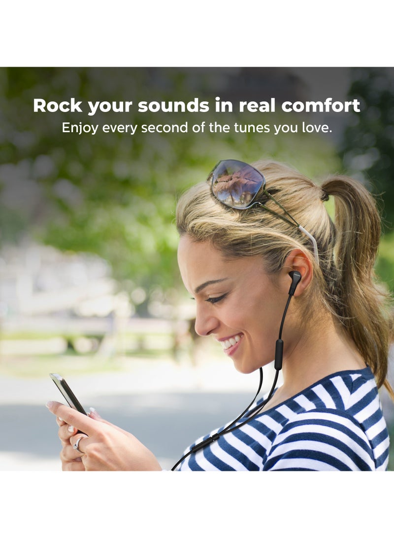 Philips In-Ear Wired Earphones with Mic & Line Control, Secure Fit, Deep Bass, Noise Isolation, 3.5mm Audio Jack, Black black - Image 4