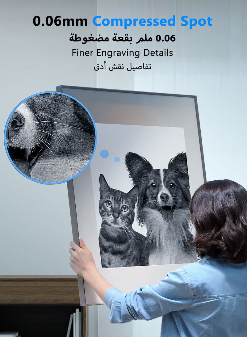 كريليتي 3D Creality Laser Engraver 10W, 0.06mm High Precision Laser Cutter and Engraver for Wood, Metal, Acrylic, Glass, Leather, Paper, 72W DIY Machine with 15.7"×16.3" Workspace CR-Laser Falcon-10W - Image 3