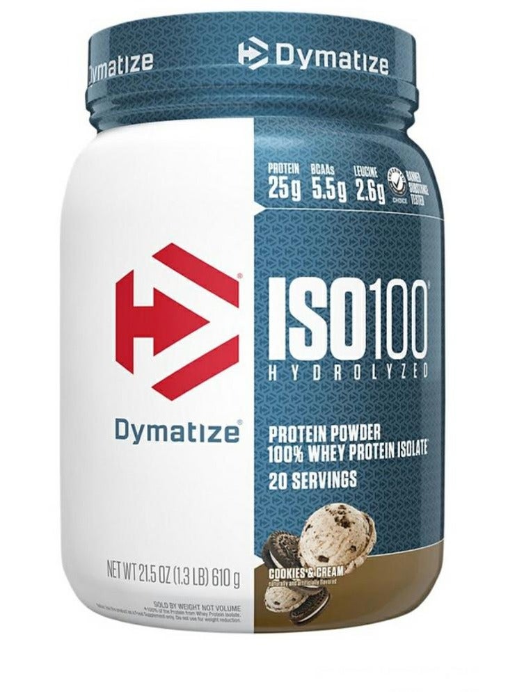 ديماتيز مسحوق بروتين هيدروليزيد Iso 100 - عزل بروتين مصل اللبن، نكهة الكوكيز والكريمة - Image 1