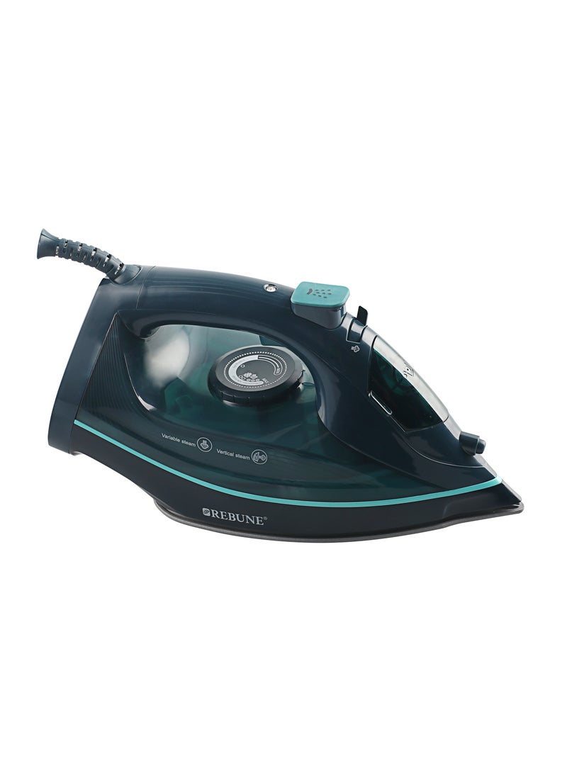 REBUNE Steam Iron RE-3-065 – 2400W, 300ML Tank, Steam Burst & Self-Clean 300 ml 2400 W RE-3-065 Black & Green - Image 2