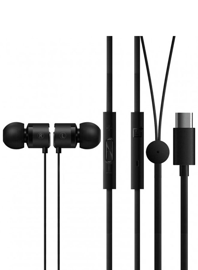 OnePlus Bullet Earphones Auricolare Original Stereo BE02T TYPE C with Mic, Hi-Res Audio & Bass Boost- Black Black-02  - Image 1