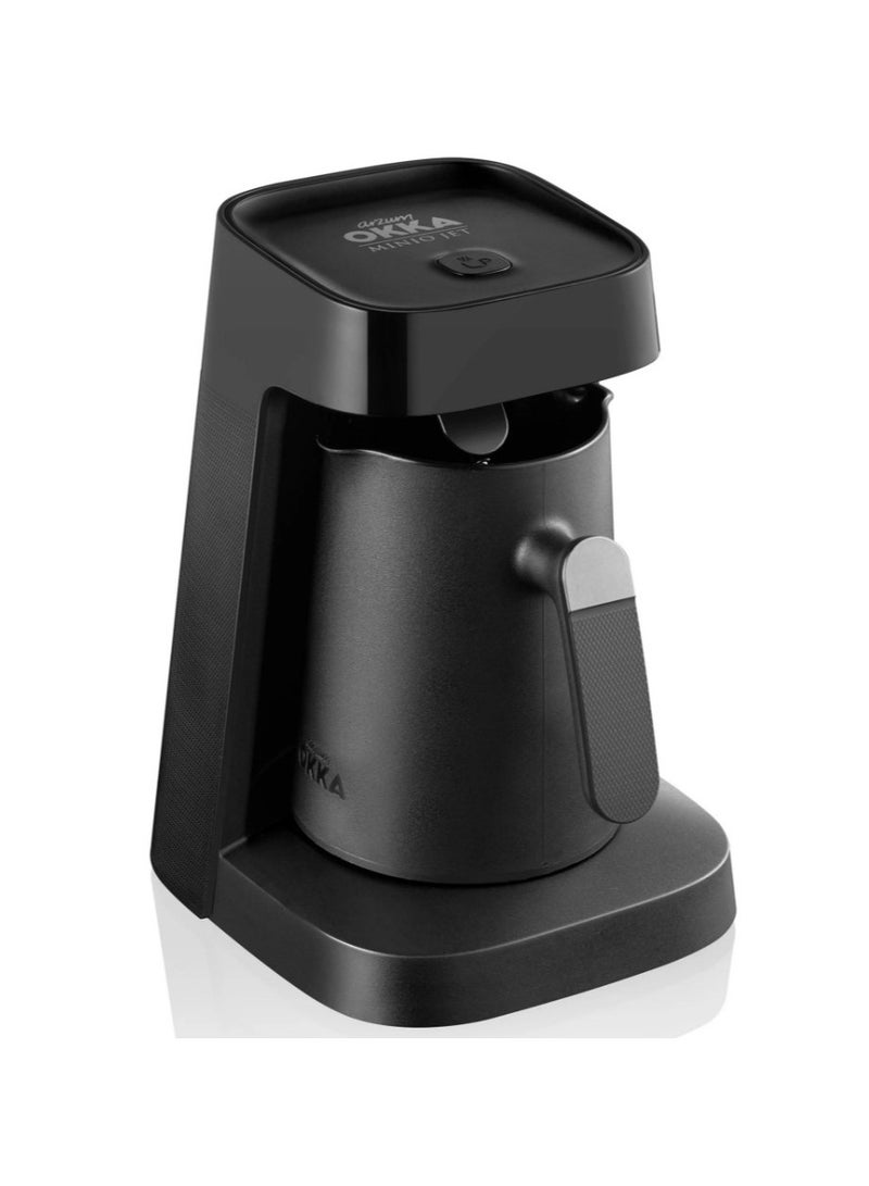 أرزوم Okka Jet Automatic Turkish Coffee Machine 400W – 5 Cup Electric Coffee Maker, Fast Brew, Anti-Spill, Easy Clean 1182 ml 400 W OK0017 Black/Chrome - Image 1
