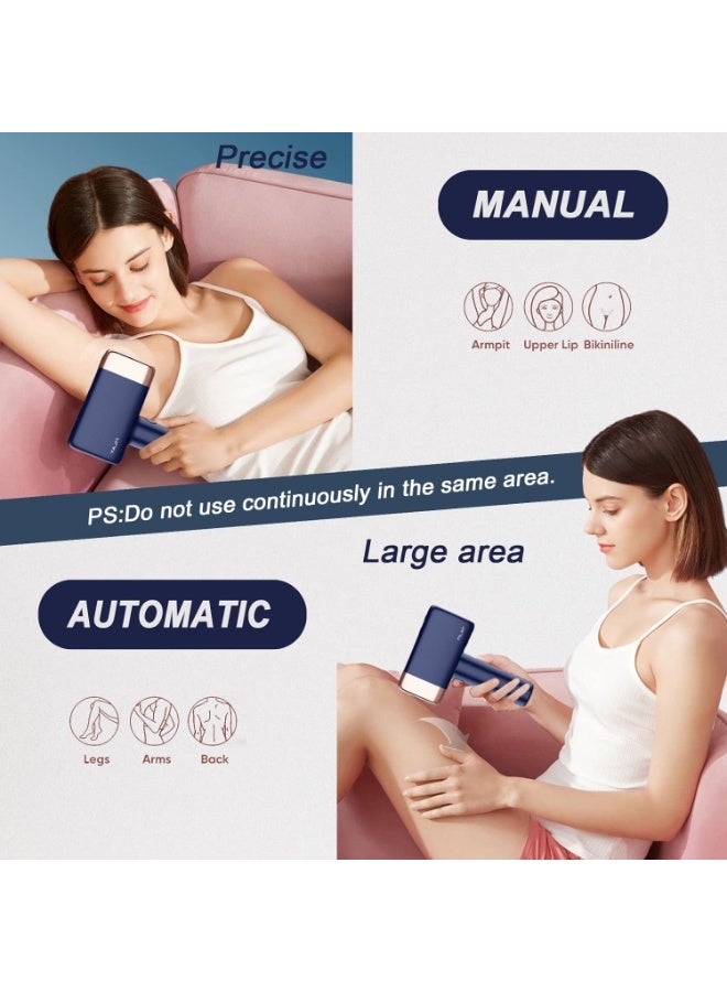 MLAY T14 IPL Laser Painless Fast Hair Removal  Removal Device 3℃ Cold Compress/5-Levels/500000 Pulses Carry An Additional Bikini Lamp And Face Lamp Dark Blue Dark Blue - Image 4