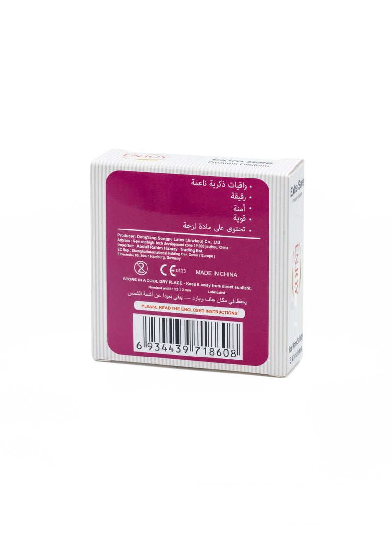 ENJOY Extra Safe Premium Condoms 3 Pieces - Image 3