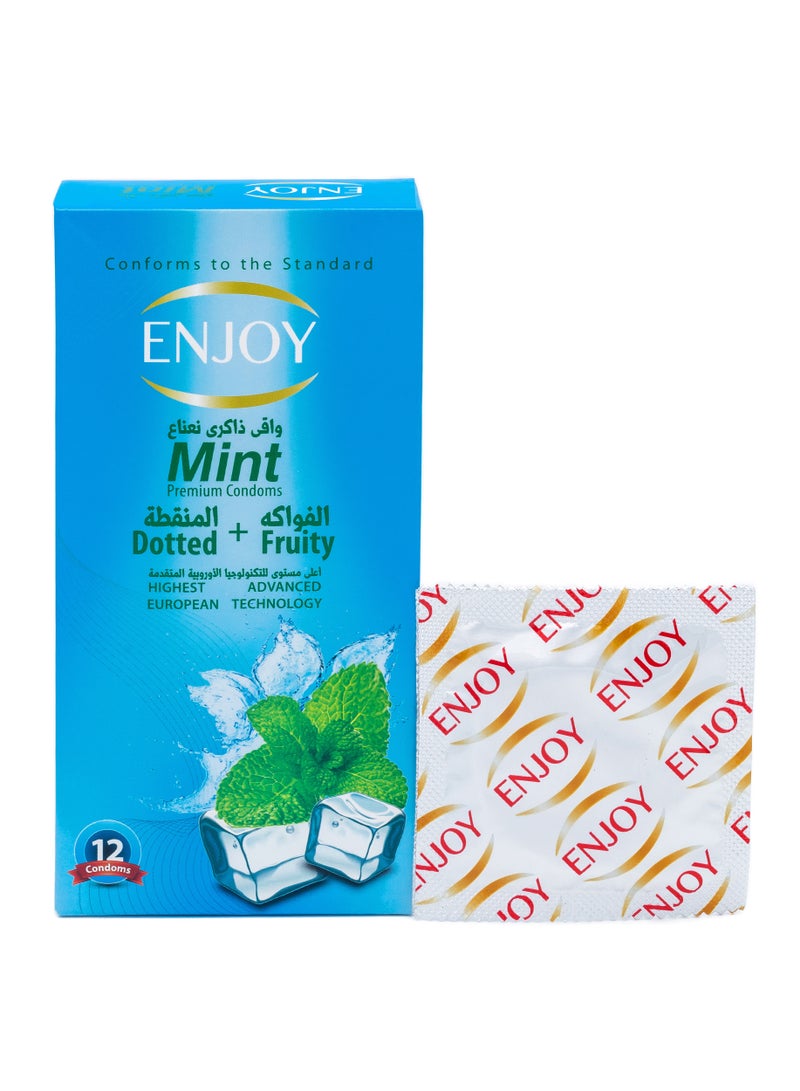 إنجوي واقيات ذكرية مميزة بنكهة النعناع 12 قطعة - Image 1