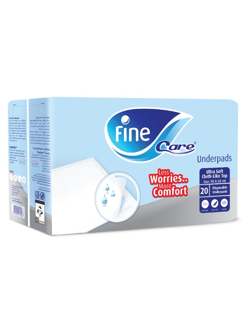 Fine Care Medical Pads Small Size 90x60cm 20 Diapers