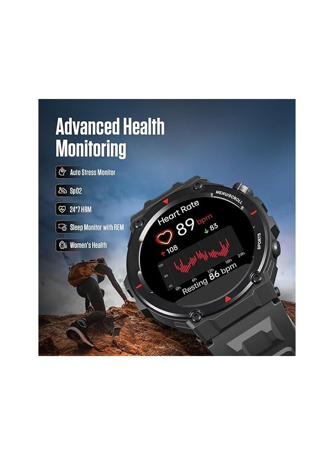fastrack Xtreme PRO Smartwatch with 1.43" AMOLED Display with 466 x 466 Pixel Resolution, SingleSync BT Calling, AI Voice Assistant, 100+ Sports Modes and Watchfaces, Upto 5 Day Battery, IP68 Black  - Image 5