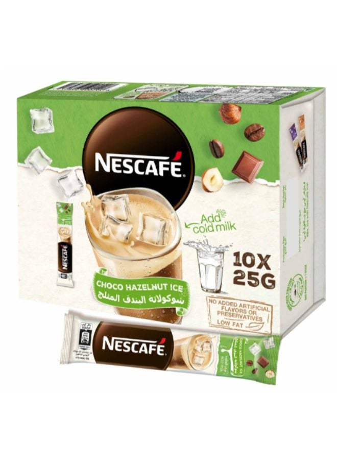 Nescafe Choco Hazelnut Ice Instant Coffee 10 Sachets (25g) 25grams Single  - Image 1