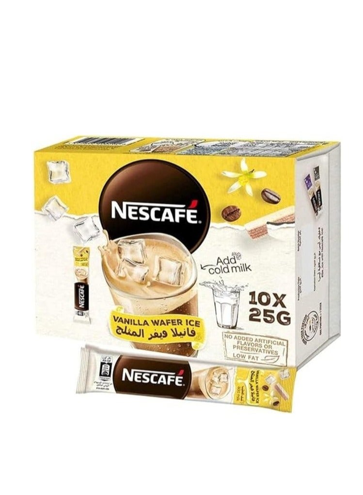 Nescafe Vanilla Wafer Ice Instant Coffee 10 x 25g 250grams Single  - Image 1