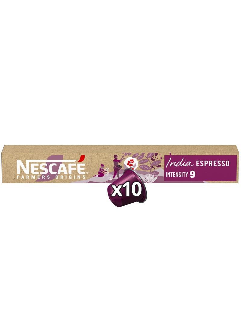 Nescafe Farmers Origins India Coffee Capsules 10 Capsules (44g) 44grams Single  - Image 1