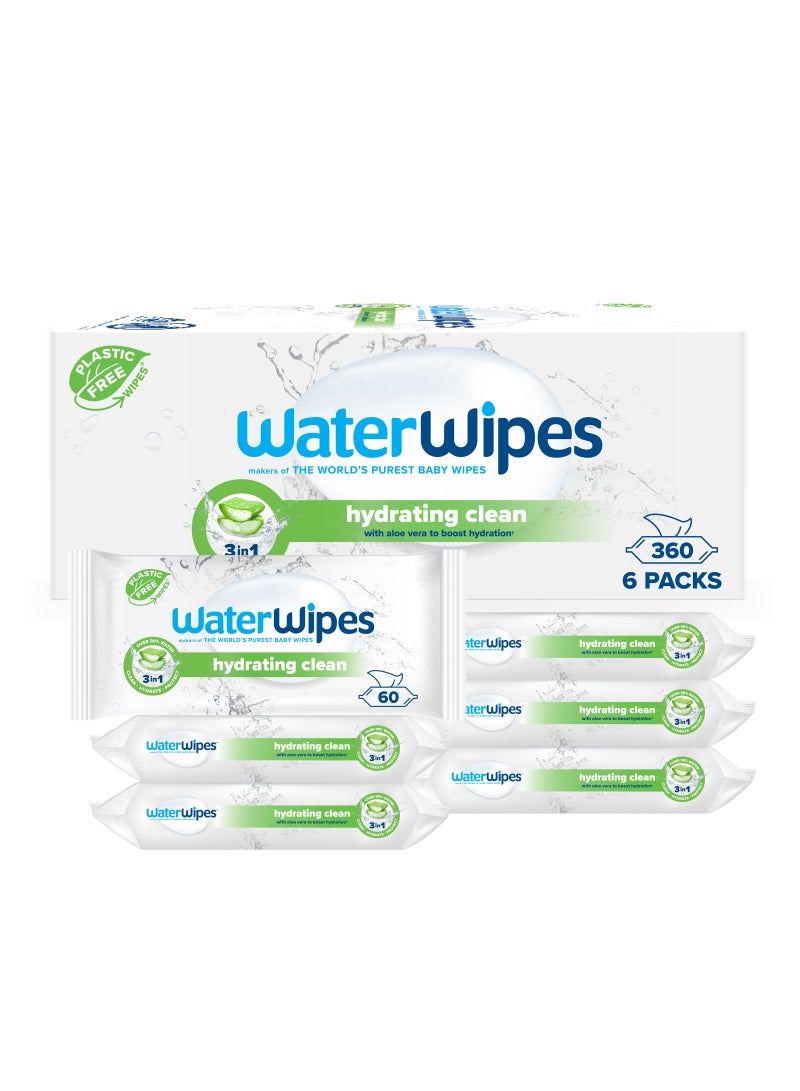 WaterWipes Hydrating Clean Baby Wipes With 99% Water & Aloe Vera Extract  - Image 1
