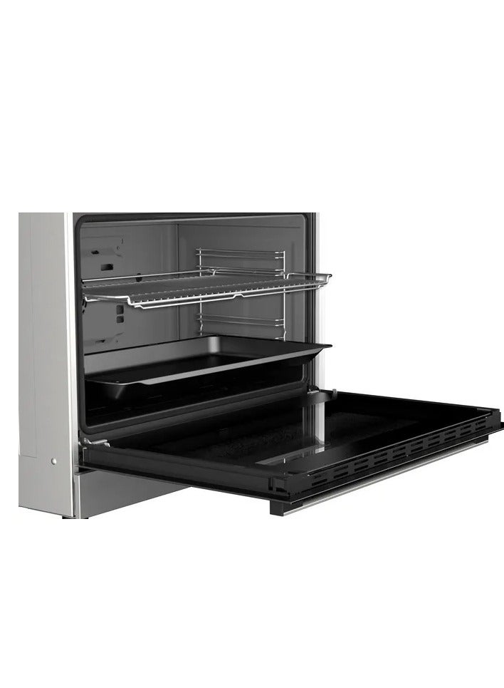 بوش Series 6 Freestanding Gas Cooker 90cm 5 Burners XXL 147L Oven Rotisserie Auto Ignition Stainless Steel HGX3G8W50S silver - Image 5