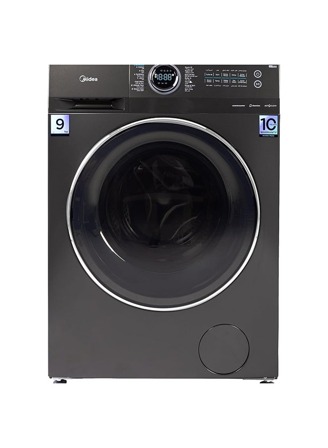 مديا غسالة بسعة 1400 دورة في الدقيقة، محرك إنفيرتر كواترو، رعاية بالبخار، غسيل توربو، فضي - Image 1