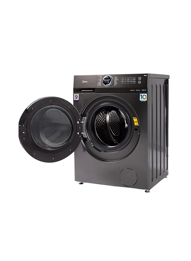 مديا غسالة بسعة 1400 دورة في الدقيقة، محرك إنفيرتر كواترو، رعاية بالبخار، غسيل توربو، فضي - Image 2