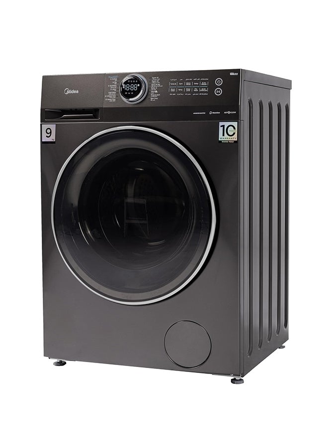 مديا غسالة بسعة 1400 دورة في الدقيقة، محرك إنفيرتر كواترو، رعاية بالبخار، غسيل توربو، فضي - Image 4