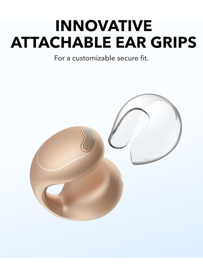 Soundcore C40i by Anker, Open-Ear Earbuds, Clip-On Headphones, Flexible Joint Design, Button Controls, Lightweight Comfort, Stable Fit with Attachable Ear Grips, Expansive Drivers for Clear Sound Golden  - Image 5