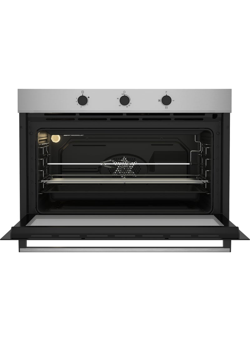 Beko Cook Master Gas Built-in Oven - 90cm - Large Capacity 96 Liters - Cooling And Cooking Fans - Stainless Steel - BBWHT12106XS inox - Image 4