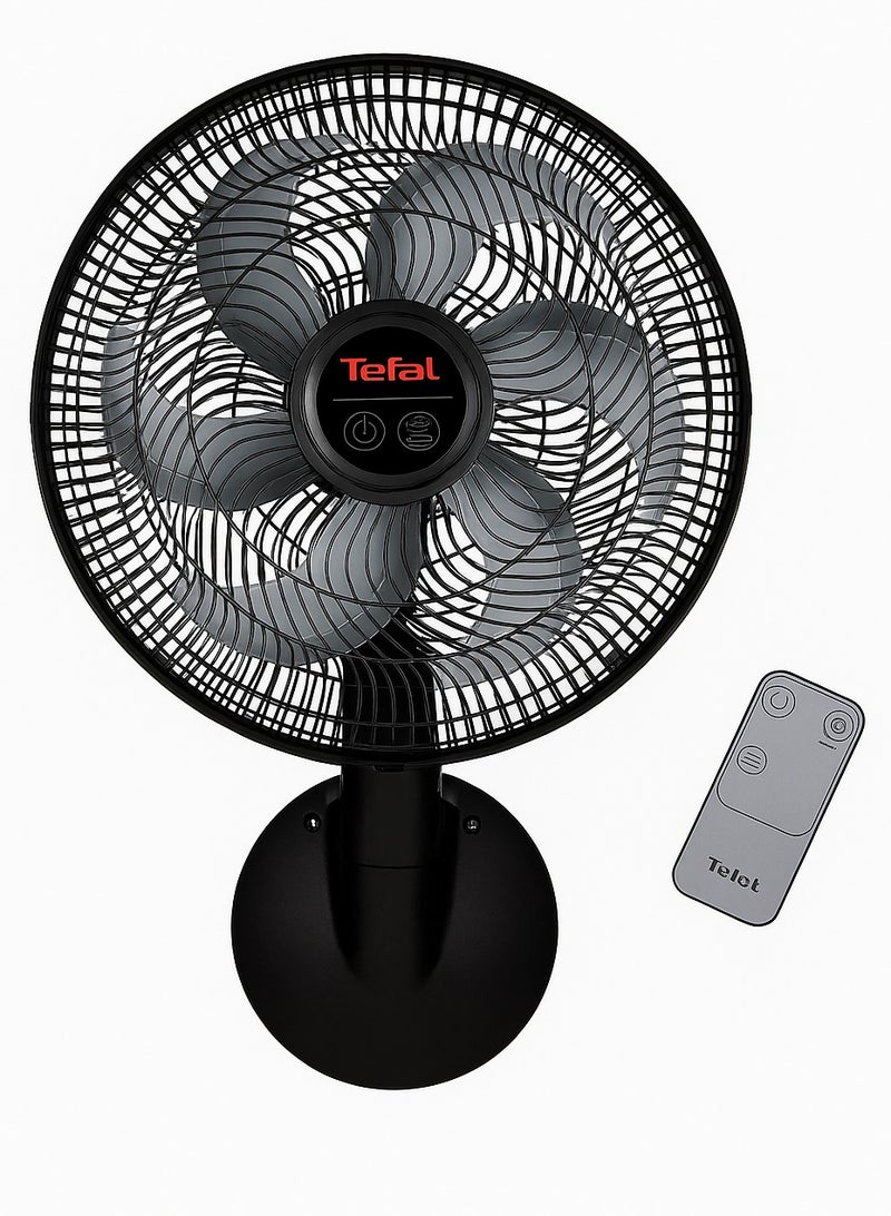 Tefal Tefal Silence Force Wall Fan With Remote Control, 16 Inch, 3 Speeds, Black - VG4151EE 75 W VG4151EE black - Image 1