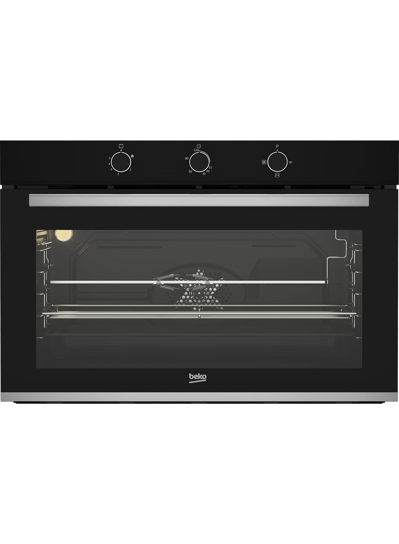 Built-in Gas Oven - 90 cm - Cooking and Cooling Fans - Soft Close Door - Black - Integrated Ignition - BBWHT12106BS BBWHT12106BS black