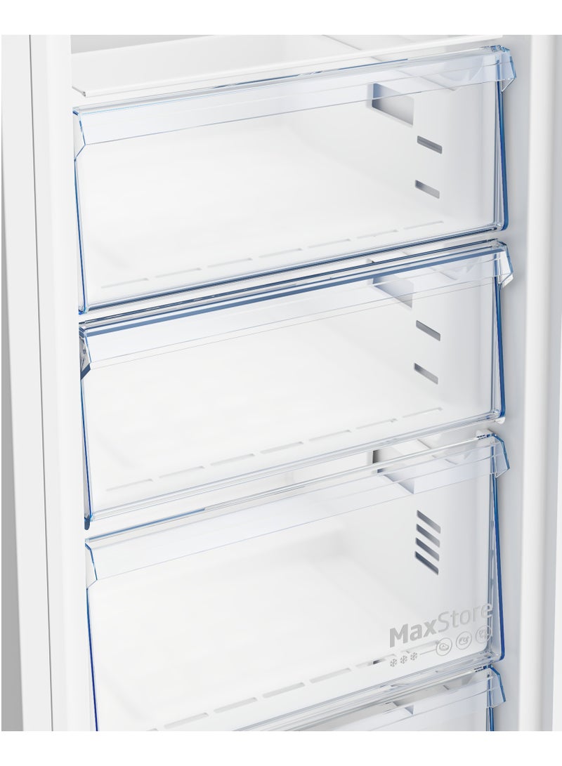 بيكو Upright Freezer - 260 L Net - No Frost - 7 Drawers - Digital - 59.7 cm Width - Silver - B3RFNE294XS 260 L 1 W B3RFNE294XS SIlver - Image 2