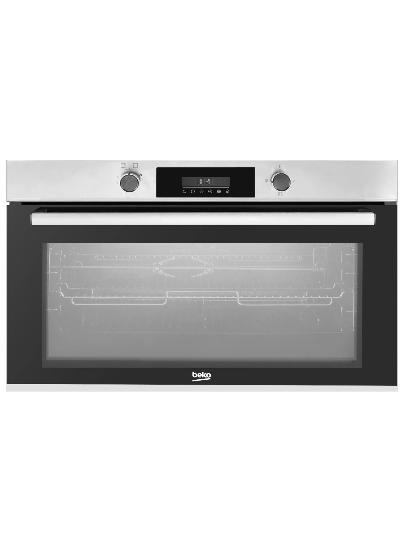 Built-in Gas Oven - 90 cm - Digital LED Display – Touch control - Integrated Ignition - Soft Close Door - BBWHT12300XS Inox