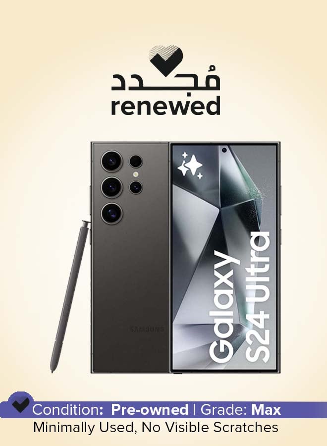 سامسونج Renewed - Galaxy S24 Ultra 5G Dual SIM Titanium Black 12GB RAM 256GB - Middle East Version - Image 1
