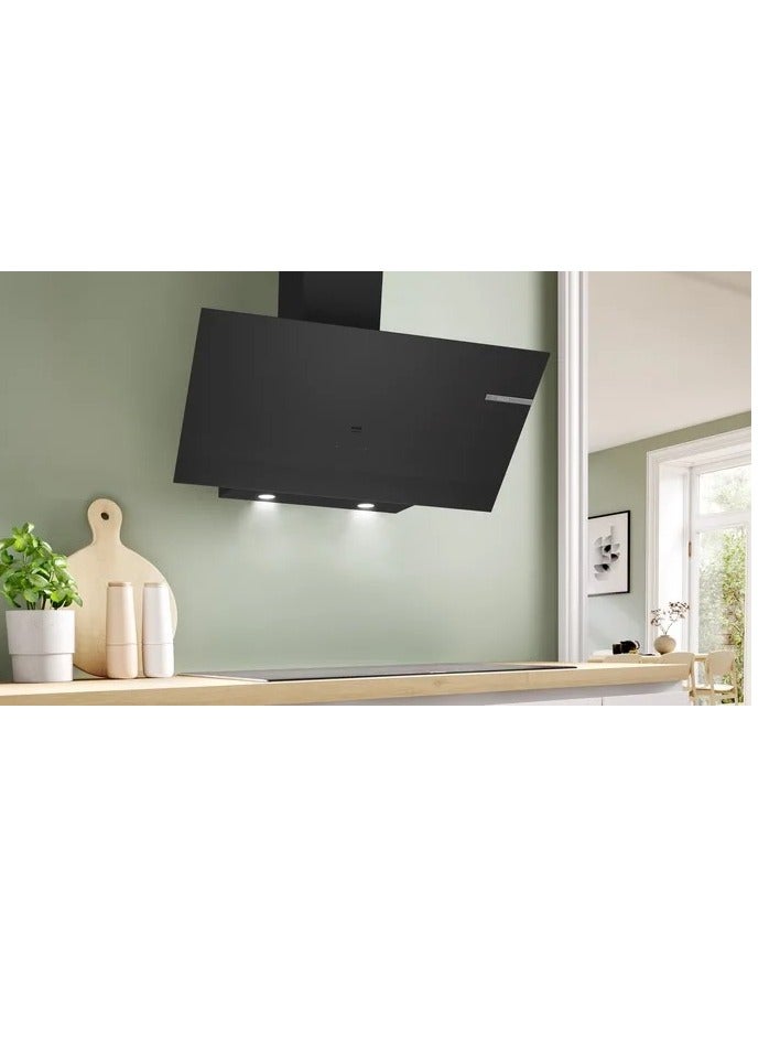 بوش Series 6 Wall Mounted Extractor Hood 90 cm Touch Control Panel 700 m³/h Extraction Rate 2 Stage Speed Settings Plus Intensive Setting Glass 210 W DWK97PJ60T Black - Image 2