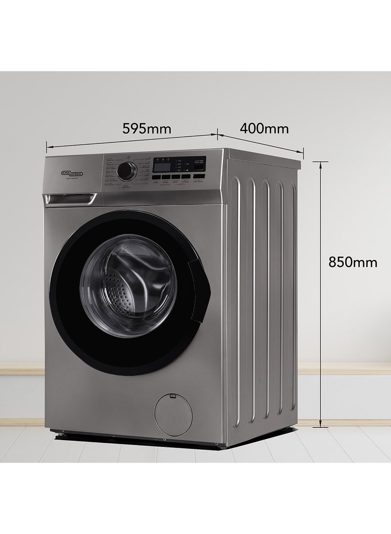 SUPER GENERAL 7KG Front Load Washing Machine with Inverter Motor, 1200 RPM, 15 Programs, Steam Hygiene, Built-in Heater, LED Display, Child Lock SGW7260INVS Silver - Image 4