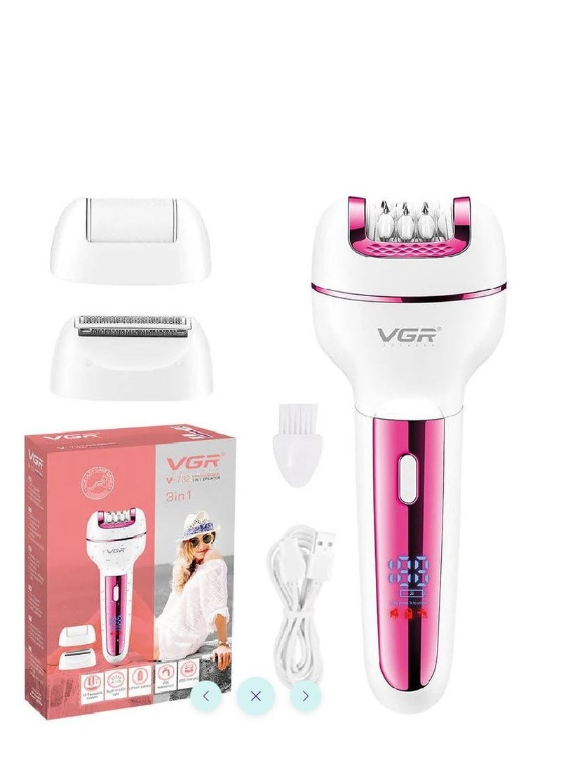 VGR Silk epil 3 in 1 Hair Removal Machine V-732 Pink  - Image 2