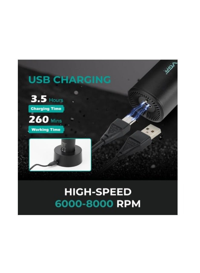 VGR Electric Shaver - Hair Trimmer -V-977 Red - Image 3