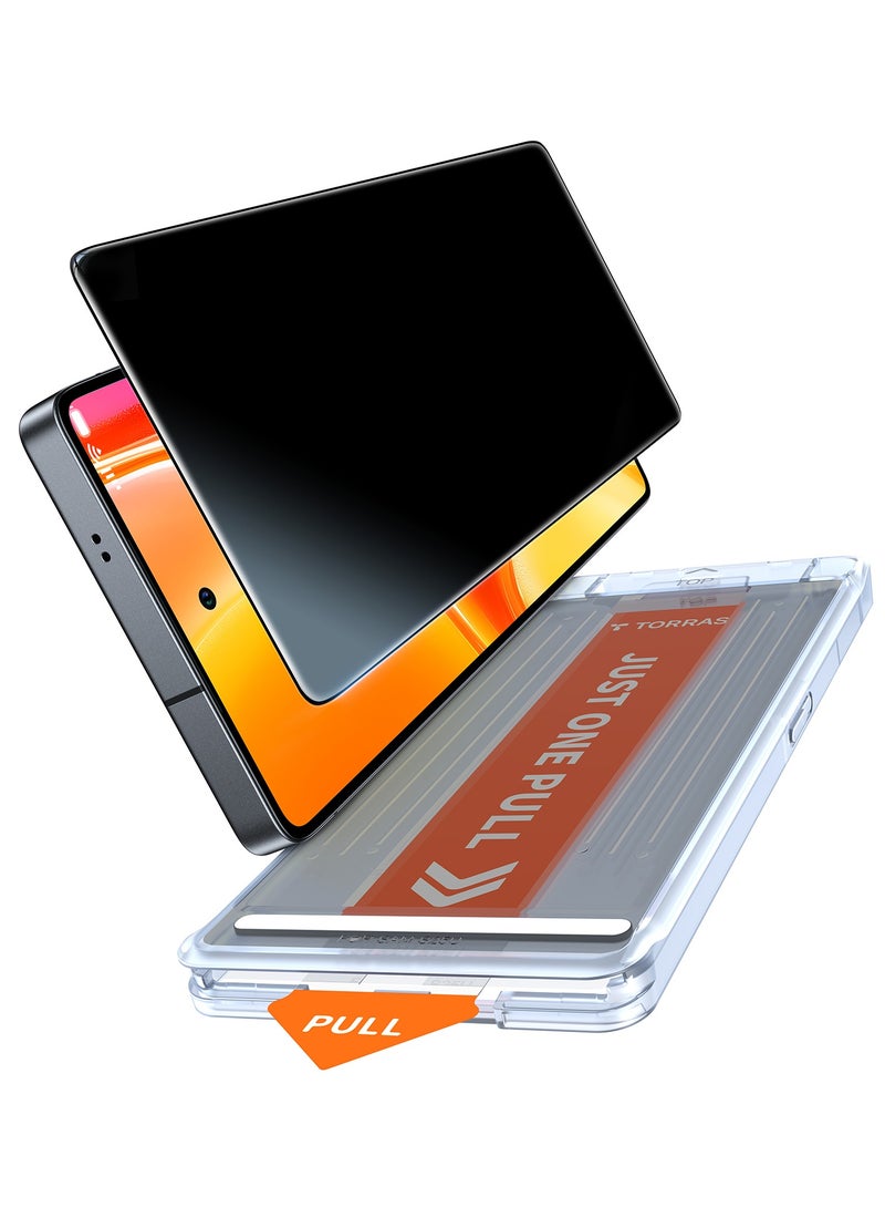 TORRAS 12FT Mil-Grade Shatterproof for Samsung Galaxy S25 Ultra Privacy Screen Protector [9H+ Aerospace Tempered Glass And One-Pull Installation] Anti Spy Bubble Free 6.9-Inch GlassGo X Privacy - Black - Image 2