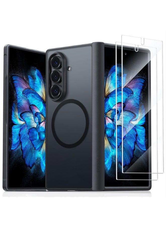 TORRAS Upgraded Magnetic Shockproof For Samsung Galaxy Z Fold 7 Case With Screen Protector, Fit For Magsafe, Screen Protector Added,Mil-Grade Drop Tested, Phone Case For Samsung Z Fold 7, Guardian Magnetic Series - Black  - Image 1