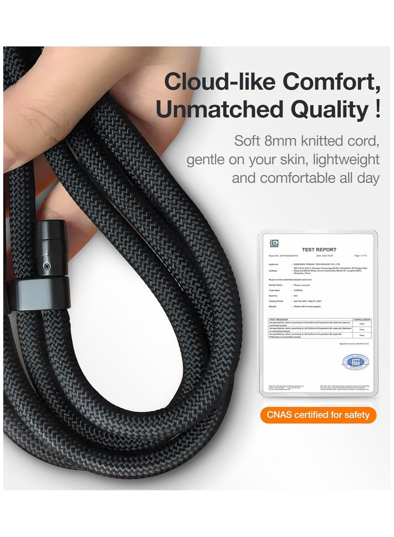 Crossbody Phone Lanyard Strap – Adjustable Anti-Theft Neck And Shoulder Strap, Universal for iPhone 17 Pro Max/17 Pro/All iPhones And Samsung Mobiles with 2 Phone Tabs - Blue - Image 4