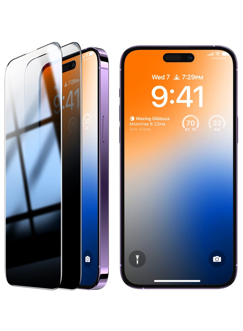 TORRAS Stealth for iPhone 15 Pro Max Privacy Screen Protector with High Definition Durable And Tough 9H Tempered Glass for iPhone 15 Pro Max Screen Protector, Anti-Spy, Easy Installation, 1-Pack, 6.7-Inch - Black - Image 1