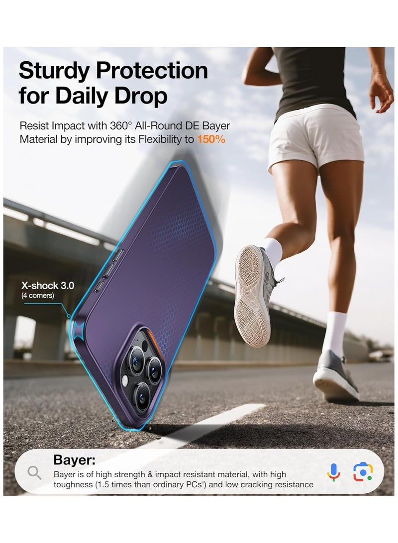 TORRAS Magnetic Slim-Fit for iPhone 15 Pro Max Case, Ultra-Thin 15 Pro Max Phone Case Compatible with MagSafe, Lightweight Anti-Scratch Matte Hard for iPhone 15 Pro Max Case 6.7-Inch OriginFit - Purple  - Image 5