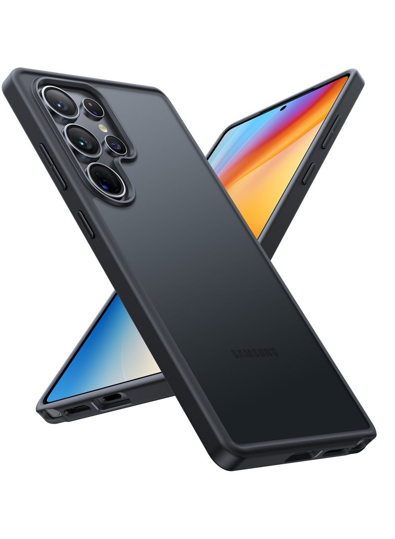 حافظة مضادة للصدمات لهاتف سامسونج جالاكسي S24 ألترا 6.8 بوصة، مختبرة ضد السقوط بارتفاع 12 قدم، حافظة صلبة شبه شفافة بلمسة نهائية غير لامعة وحواف ناعمة من سلسلة الحارس لجالاكسي S24 ألترا - - Image 1