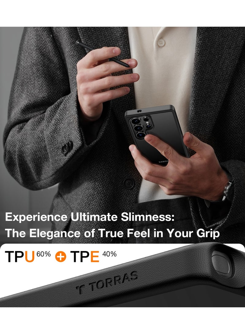 حافظة مضادة للصدمات لهاتف سامسونج جالاكسي S24 ألترا 6.8 بوصة، مختبرة ضد السقوط بارتفاع 12 قدم، حافظة صلبة شبه شفافة بلمسة نهائية غير لامعة وحواف ناعمة من سلسلة الحارس لجالاكسي S24 ألترا - - Image 4