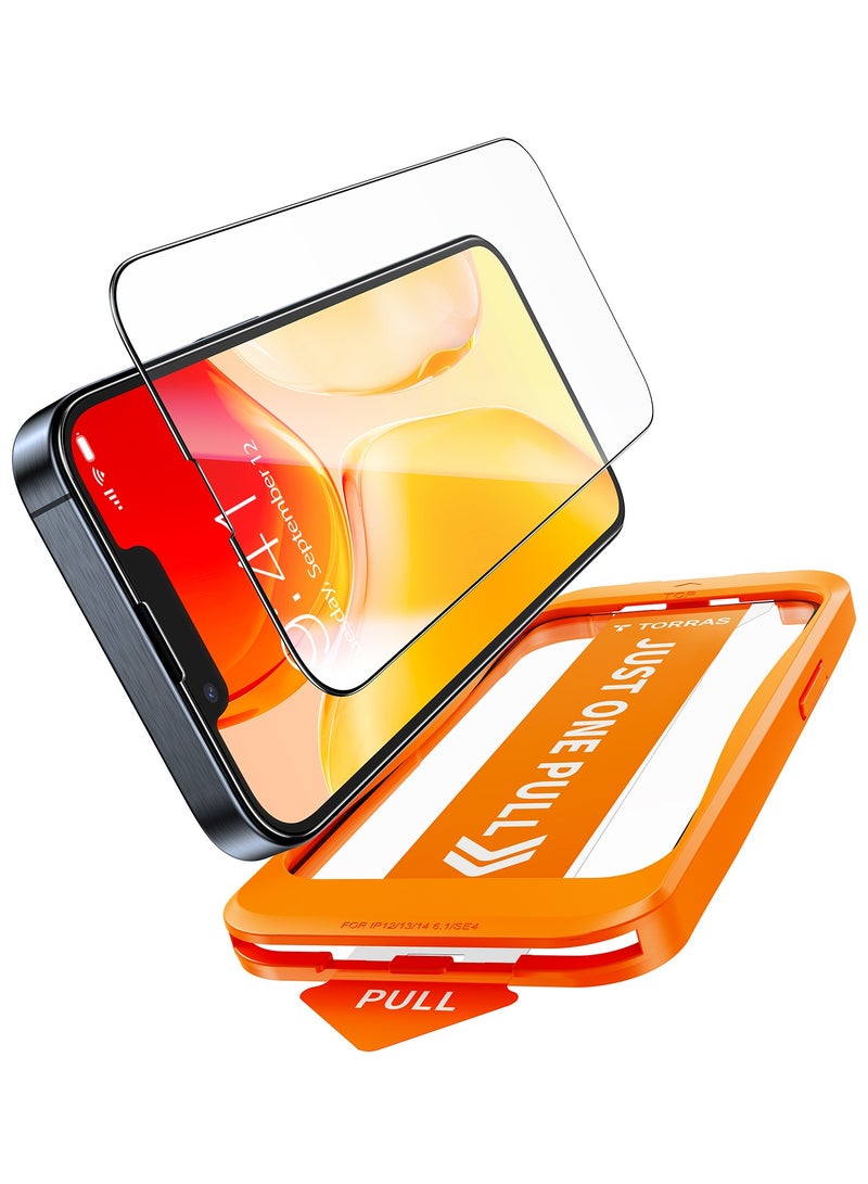TORRAS 12FT Mil-Grade Shatterproof for iPhone 16e Screen Protector 9H+ Durable And One-Pull Installation, Tempered Glass Screen Protector 16e 6.1-Inch 2 Pack - Clear - Image 5