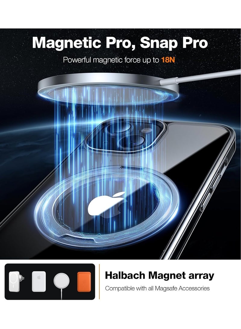 TORRAS 360° Rotatable Stand for iPhone 15 Case, Compatible with MagSafe, Magnetic Ring Holder, 3X Mil-Grade Tested, Shockproof Translucent Slim Case for iPhone 15 Phone Case - Clear  - Image 3