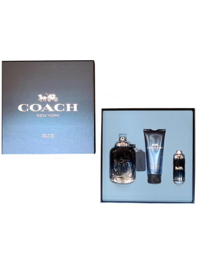 كوتش طقم هدايا رجالي أزرق، عطر + جل استحمام + جل استحمام - Image 2