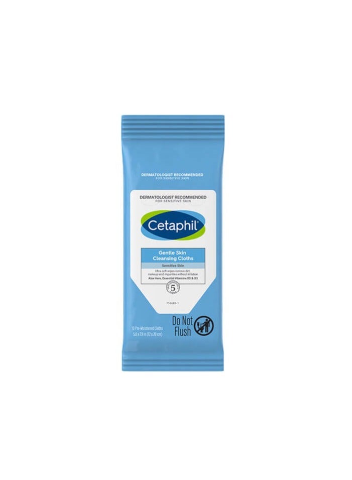 Cetaphil Gentle Skin Cleansing Cloths, Fragrance Free, 10 Pre-Moistened Cloths  - Image 3