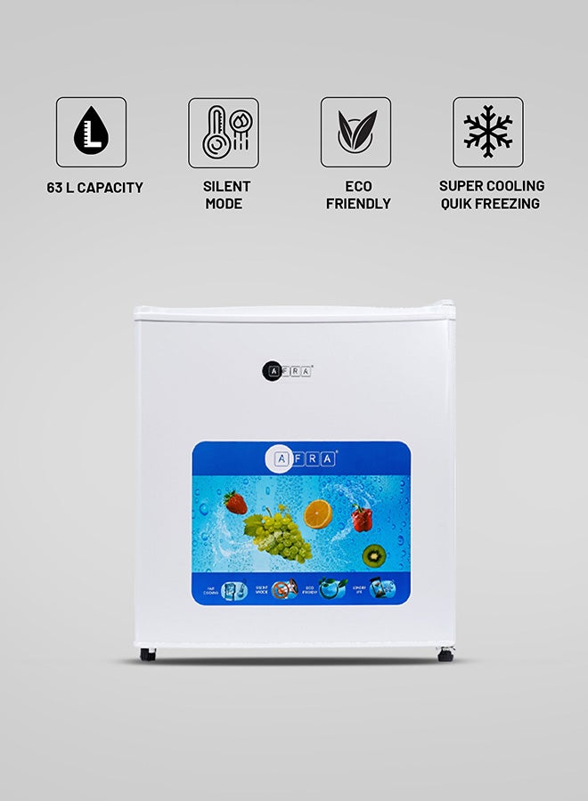 عفرا Refrigerator, Single Door, 63L, Manual Defrost, Silent Mode, High Efficiency Compressor AF-4600SDWH White - Image 1